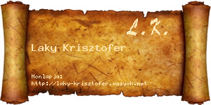 Laky Krisztofer névjegykártya